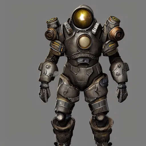 Image similar to fallout concept art armor render ultra unreal engine 5