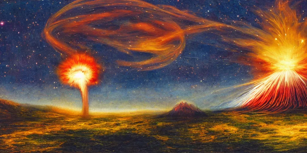 Prompt: a nuclear explosion of cosmic energy landscape