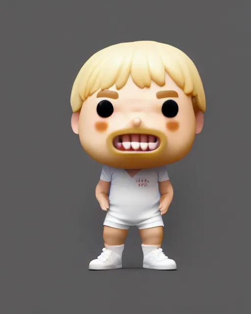 Image similar to full body 3d render of boris johnson as a funko pop, studio lighting, white background, blender, trending on artstation, 8k, highly detailed