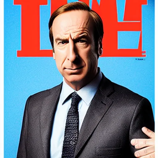 Image similar to Saul Goodman on the cover of Time Magazine, highly detailed