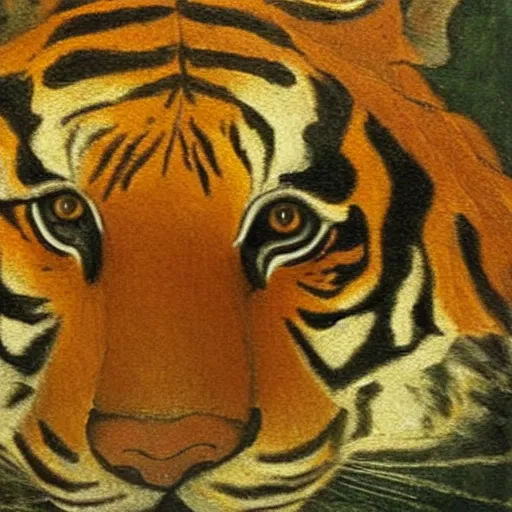 Image similar to painting of tiger by Leonardo da Vinci