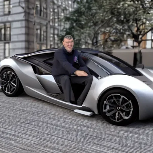 Prompt: a supercar for disabled people with built in wheelchair, photorealistic