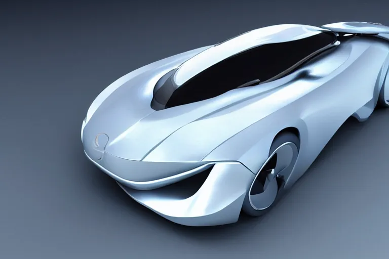 Image similar to A futuristic car designed by Apple Inc., iPhone design, Apple Inc design, studio photo, 3d concept