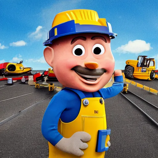 Image similar to bob the builder as a software developer, 4k