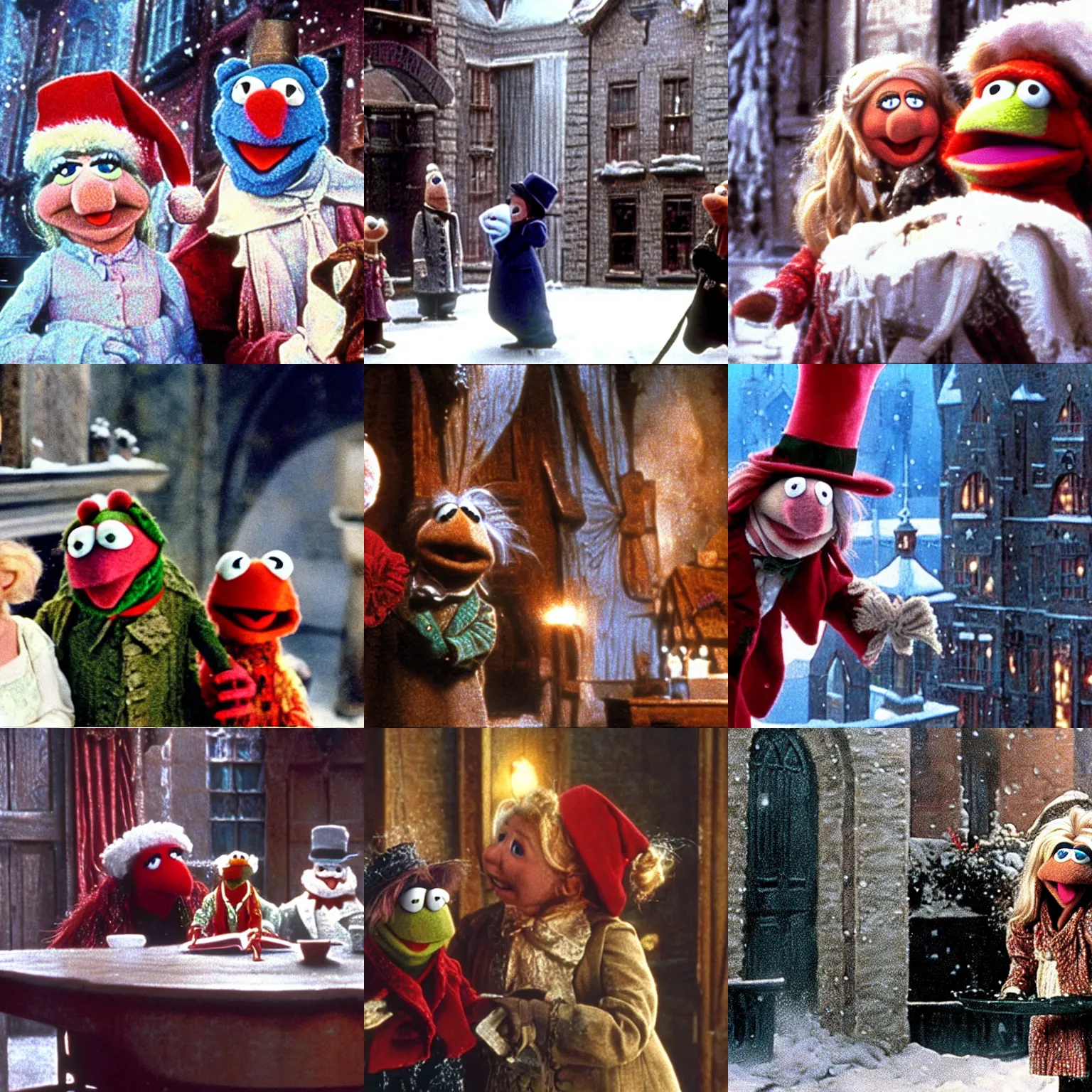 Prompt: a film still from the muppet christmas carol ( 1 9 9 2 )