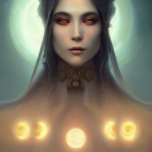 Prompt: A beautiful digital painting of Seraphim, have many eyes, the moon behind her, intricate, cinematic lighting, highly detailed, digital painting, Artstation, concept art, smooth, sharp focus, illustration, art by Tom Bagshaw, Artgerm and Greg Rutkowski
