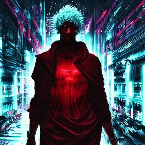 Image similar to dante et virgile en enfer in cyberpunk style