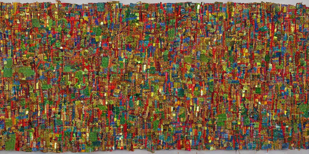 Image similar to the garden of eden by el anatsui