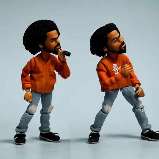 Image similar to detailed studio photography of a close up claymation action figure of j cole, highly detailed, breathtaking, uhd resolution, beautiful lighting, studio light, extremely detailed, 8 5 mm shot, photorealistic, hyperrealistic