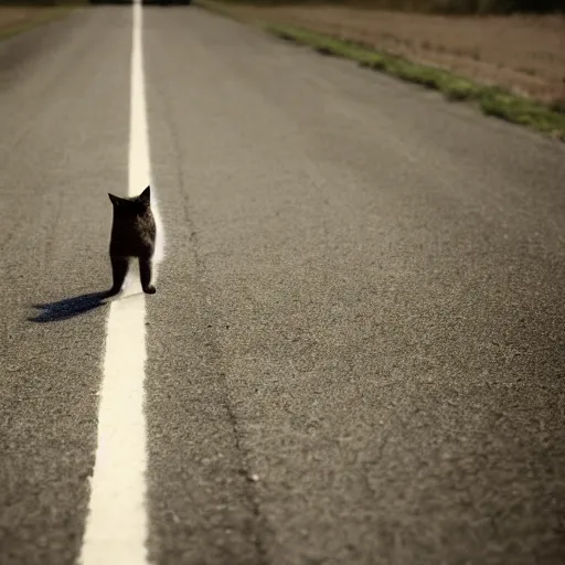 Image similar to an award winning photograph of a cat on a runway