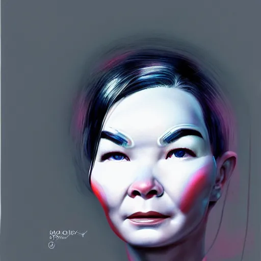 Image similar to cyborg bjork, a photorealistic painting by wang duo, featured on cg society, photorealism, behance hd, ultrafine detail, high detail