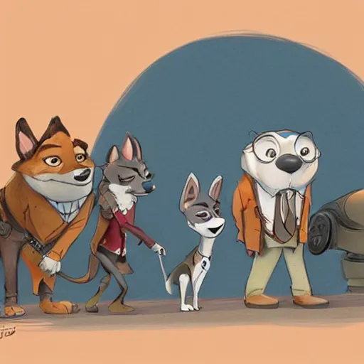 Image similar to dog, zootopia concept art, illustration, sketch by cory loftis