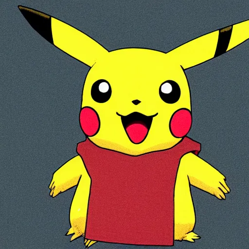 Prompt: pikachu wearing a hazmat suit