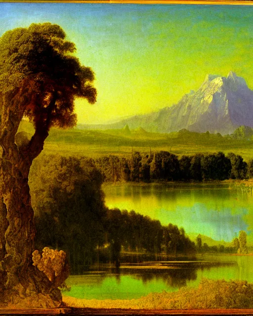 Image similar to Fibonacci lake, golden ratio, nature lanscape, by Albert Bierstadt, Affandi