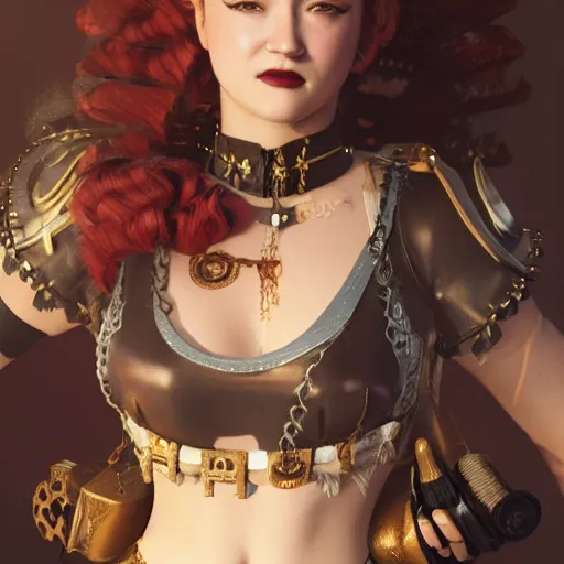 Image similar to julia garner starring as a steampunk burlesque pirate queen, made by stanley artgerm lau, wlop, rossdraws, artstation, cgsociety, concept art, cgsociety, octane render, trending on artstation, artstationhd, artstationhq, unreal engine, 4 k, 8 k