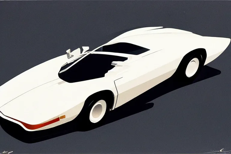 Image similar to car, white background!!!!!!!!!!, design by Syd Mead