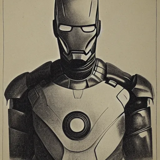 Image similar to portrait of iron man ( c. 1 8 8 0 - c. 1 8 9 2 ) drawing in high resolution by otto eerelman