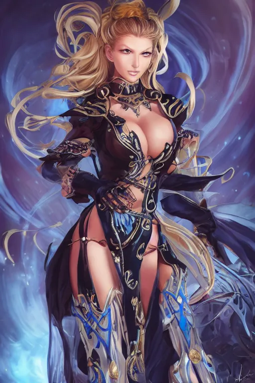 Prompt: gisele bündchen in a blade and soul spinoff artbook rendered by the artist Taran Fiddler, Joe Madureira,Nadezhda Tikhomirova, Jiyun Chae, Lê Long, trending on Artstation by Hyung tae Kim, artbook, Stanley Artgerm Lau, WLOP, Rossdraws , James Gurney