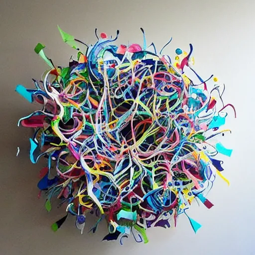 Image similar to a piece of art that is made out of plastic paper, an abstract sculpture by carol bove, trending on pinterest, interactive art, made of silk paper, maximalist, artwork, photograph by justin currie, tumblr contest winner, lighthearted, seapunk