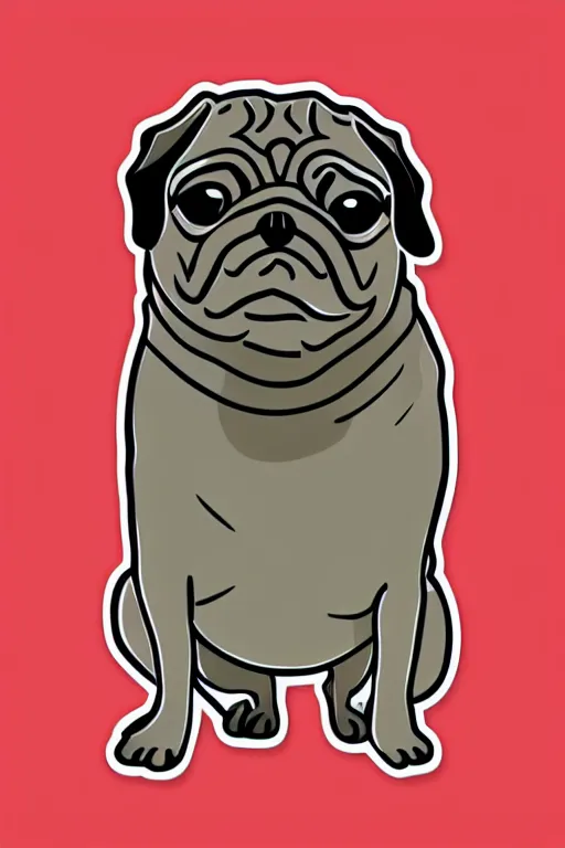 Image similar to Portrait of a pug as the pope, sticker, colorful, illustration, highly detailed, simple, smooth and clean vector curves, no jagged lines, vector art, smooth