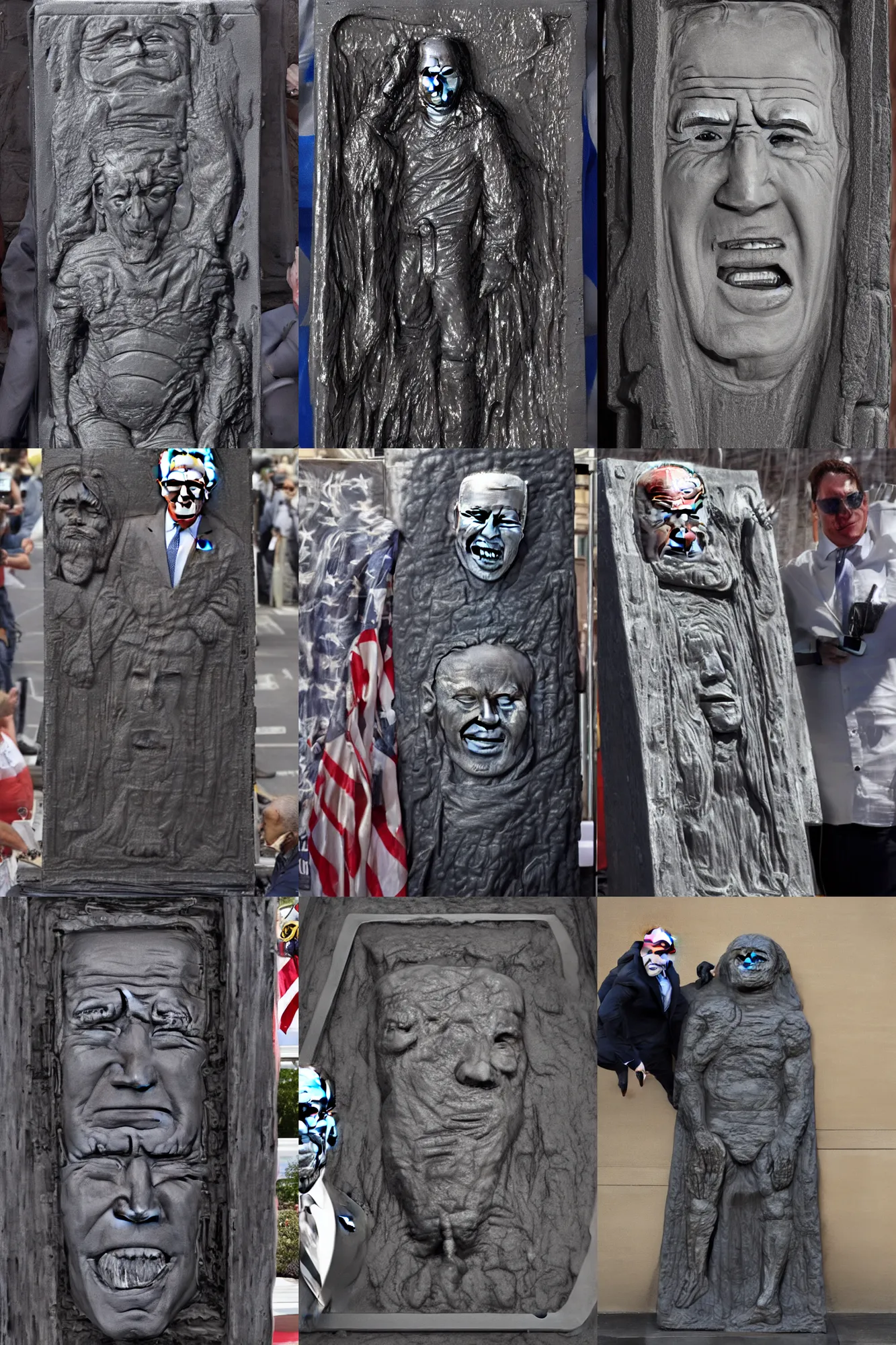 Image similar to Joe Biden encased in carbonite