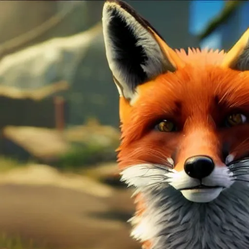 Image similar to a fox in a ps 5 game