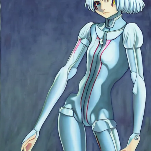 Image similar to rei ayanami by leonardo davinci