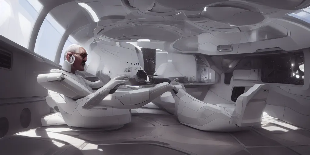 Image similar to The Pope in futuristic spaceship, hyperdetailed, artstation, cgsociety, 8k