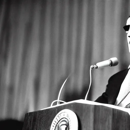 Image similar to President Richard Nixon addresses the National Youth Leadership Conference. CineStill