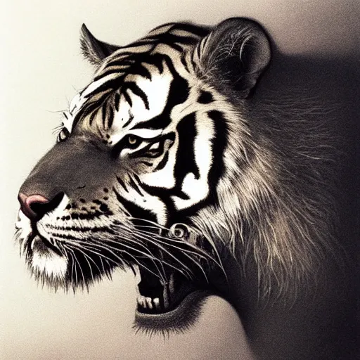 Best Deal for Zakqeik Black and White Painting, Vigilant Tiger