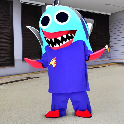 Image similar to Cartoon Shark in a janitors outfit