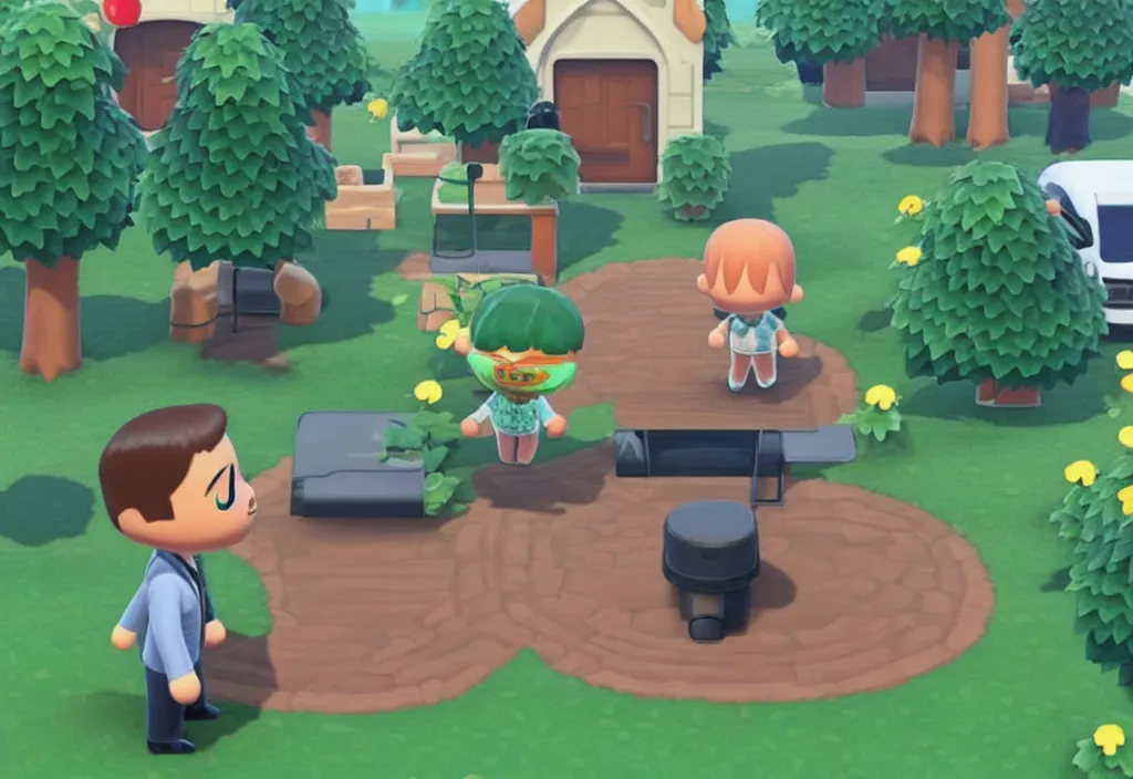 Image similar to elon musk in animal crossing, elon musk in the video game animal crossing, gameplay screenshot, close up, 3 d rendering. unreal engine. amazing likeness. very detailed.