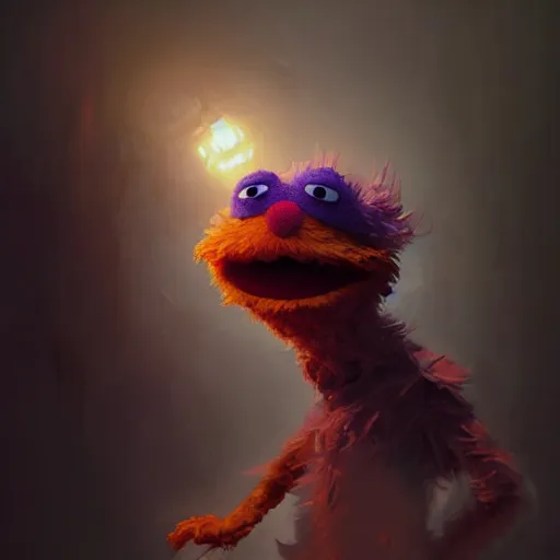 Image similar to yip yips from sesame street, fullbody, ultra high detailed, oil painting, greg rutkowski, charlie bowater, yuumei, yanjun cheng, unreal 5, daz, hyperrealistic, octane render, rpg portrait, dynamic lighting, fantasy art, beautiful face