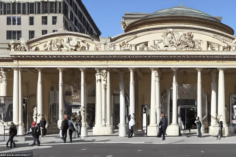 Image similar to apple - store, apple - store, apple - store lived in a palatial manor with gilded marble and doric columns and they decided it wasn't enough like a telephone