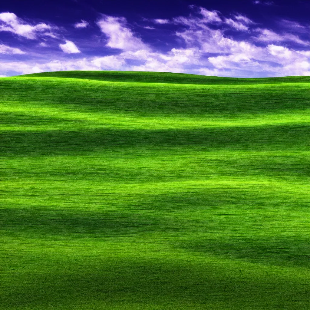 Prompt: Windows XP Wallpaper, Bliss, HD, high quality