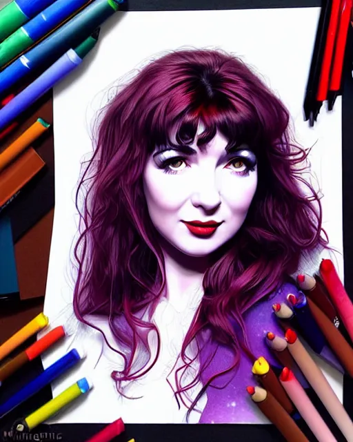 Image similar to richly detailed color illustration young kate bush illustrated by artgerm and mina petrovic and timothy kong and marina federovna. 3 d shadowing