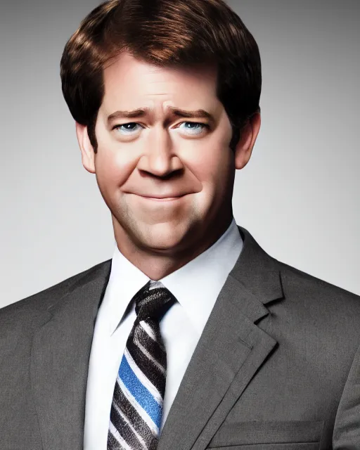 Image similar to jim halpert as a muppet. highly detailed felt. hyper real photo. 4 k.