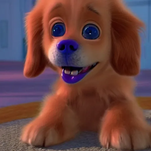 Image similar to Golden retriever dog from Pixar Monsters Inc movie