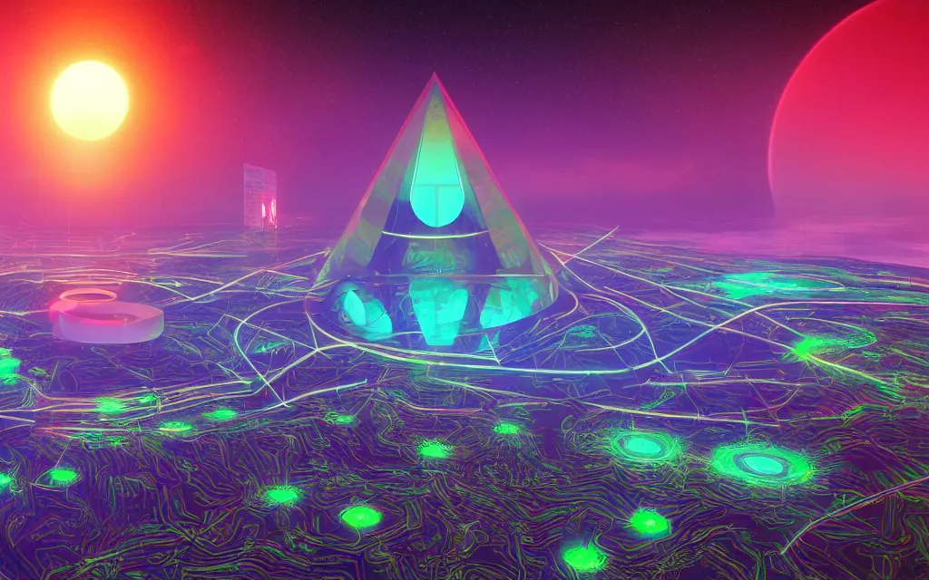 Image similar to a techno - spiritual utopian paradise, future perfect, award winning digital art