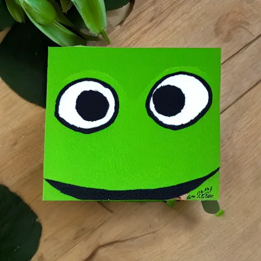 Image similar to pepe the frog as a flower