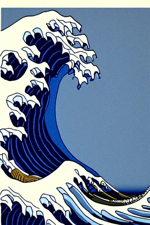 Image similar to Patrick Nagel Poster Illustration of The Great Wave off Kanagawa