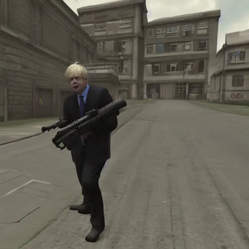 Prompt: boris johnson in csgo. csgo screenshot