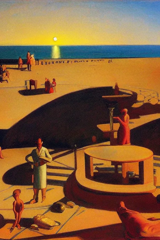 Prompt: a murder mystery film noir scene by the dead sea, Israel, by victor Nizovtsev, edward hopper, giorgio di chirico