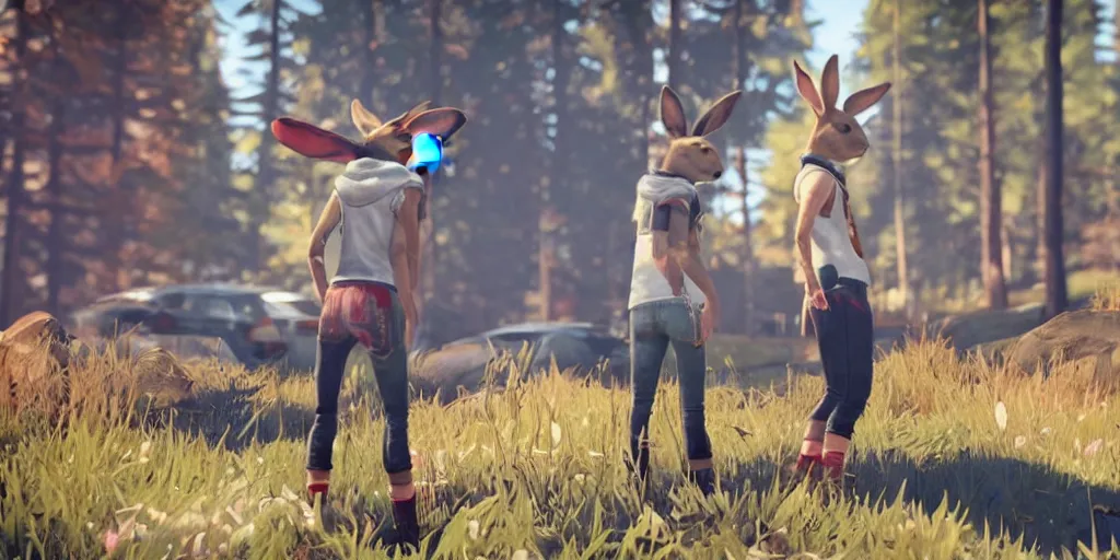 Image similar to a rabbit in the video game life is strange