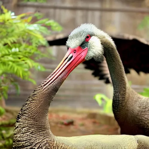 Prompt: real photograph of a dodo bird in a zoo