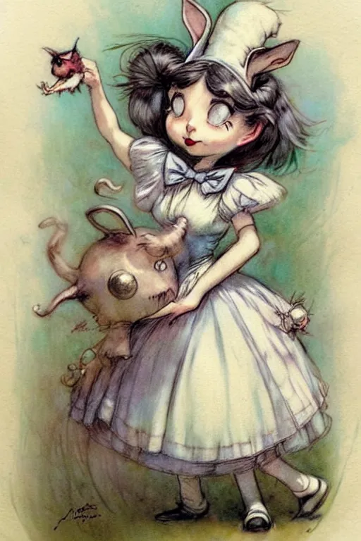 Image similar to (((((1950s alice in wonderland. muted colors.))))) by Jean-Baptiste Monge !!!!!!!!!!!!!!!!!!!!!!!!!!!