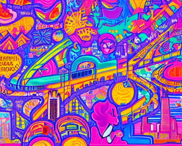 Prompt: chicago by lisa frank