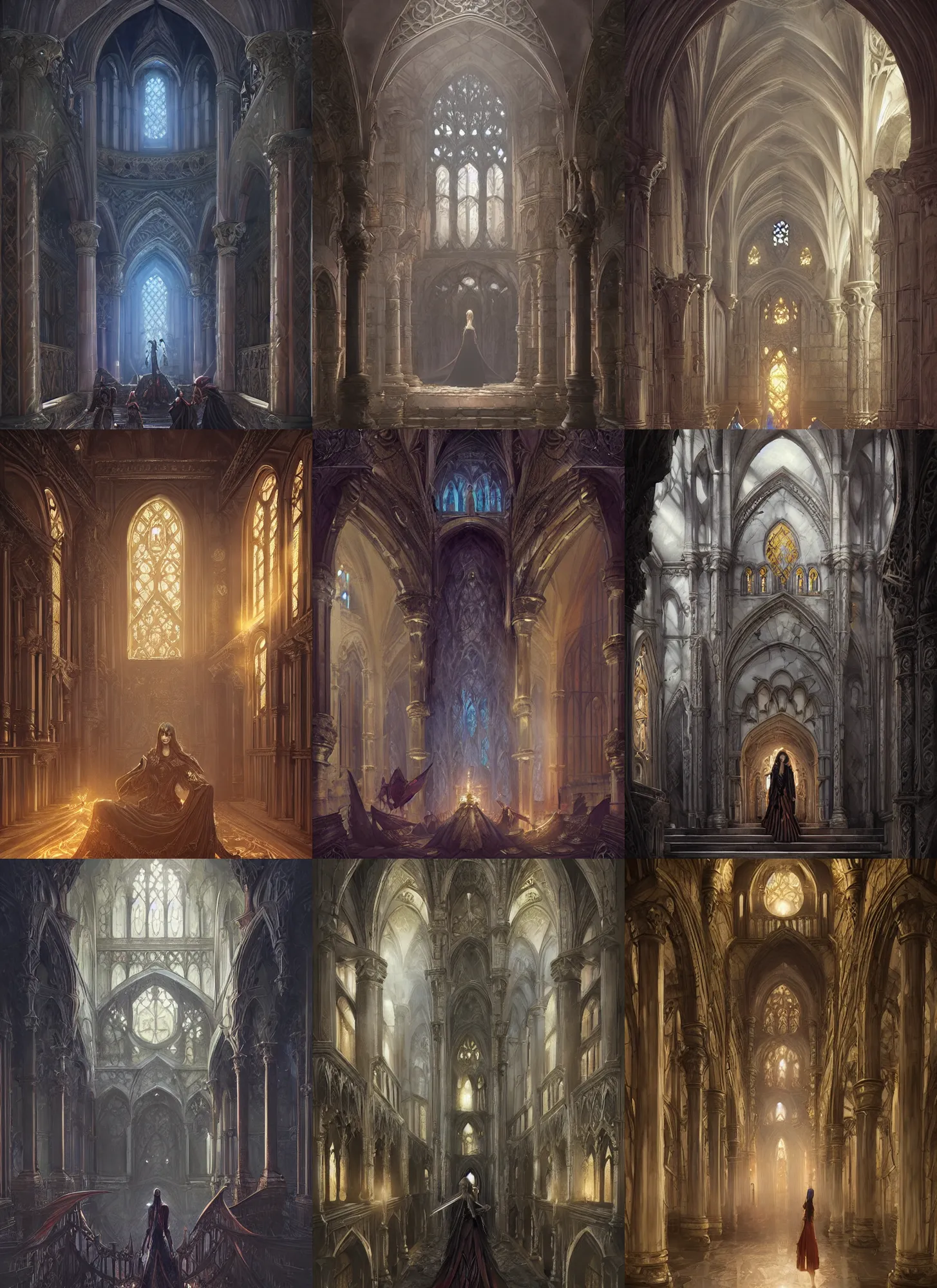 Prompt: gothic byzantine palace, art by artgerm and greg rutkowski and magali villeneuve, d & d, fantasy, highly detailed, digital painting, trending on artstation, concept art, sharp focus, illustration