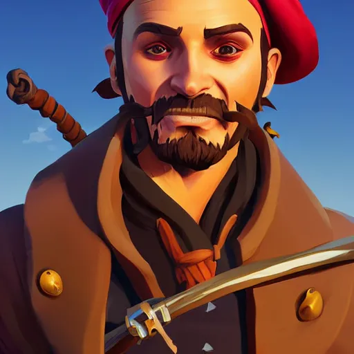 Image similar to painting jack the pirate on sea of thieves game avatar hero smooth face median photoshop filter cutout vector behance hd by jesper ejsing, by rhads, makoto shinkai and lois van baarle, ilya kuvshinov, rossdraws, illustration, art by ilya kuvshinov and gustav klimt