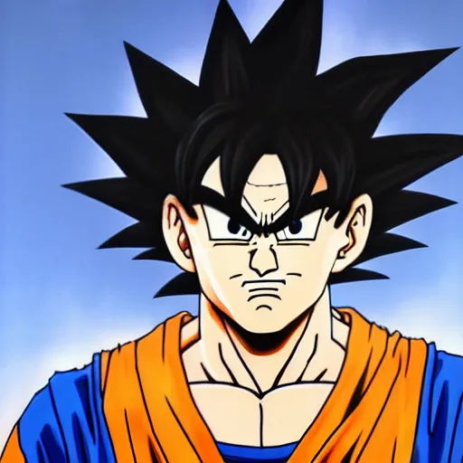 Image similar to ultra realistic portrait painting of bernie sanders as super saiyan goku, art by akira toriyama, 4 k, dragon ball artstyle, cel shaded, highly detailed, epic lighting